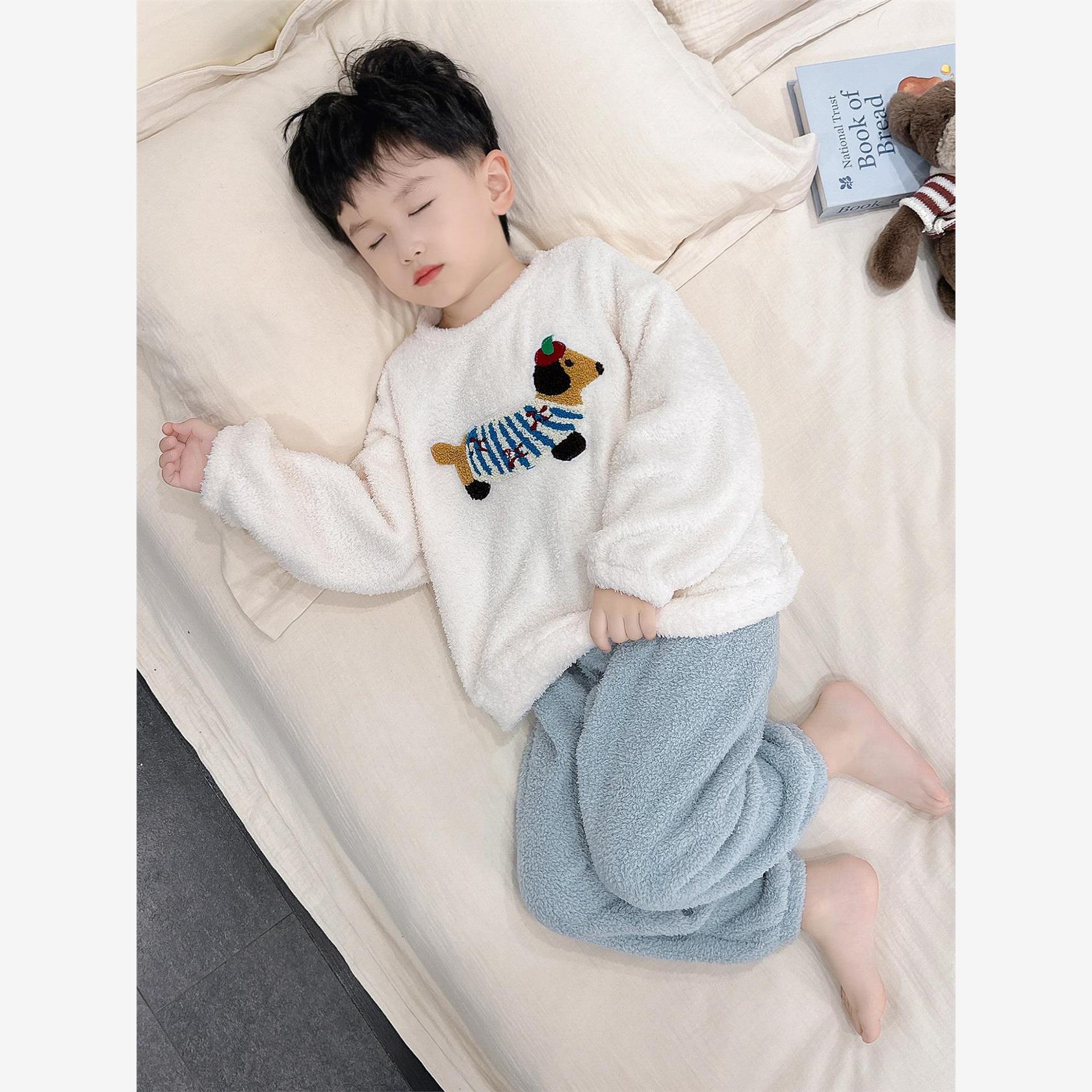 男童秋冬睡衣套装2025新