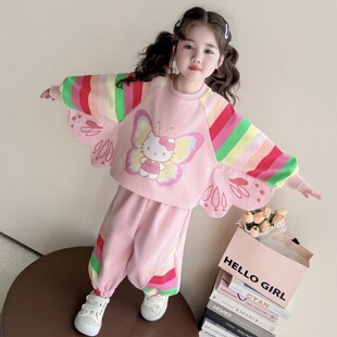 春秋季早春时髦炸街新款春装儿童运动洋气女童2026好看套装宝宝巨