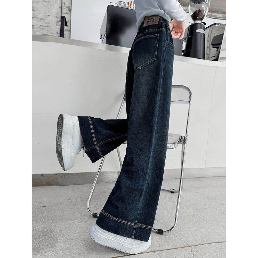 女童直筒牛仔裤春秋2026新款超好看儿童大童女孩初中生阔腿长裤