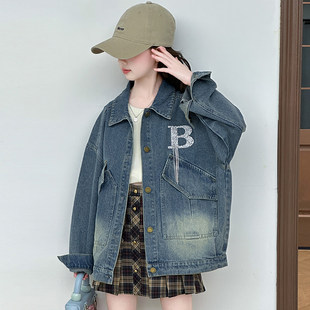 休闲女孩中大童女童儿童牛仔外套时髦新款衬衫上衣春秋装洋气2026