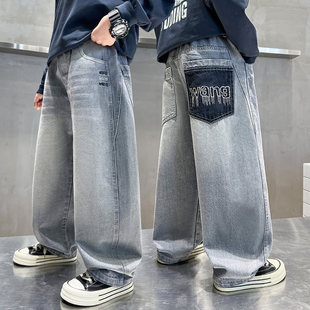牛仔裤童装阔2026儿童新款春秋帅气直筒长裤中大童春装男童腿宽松