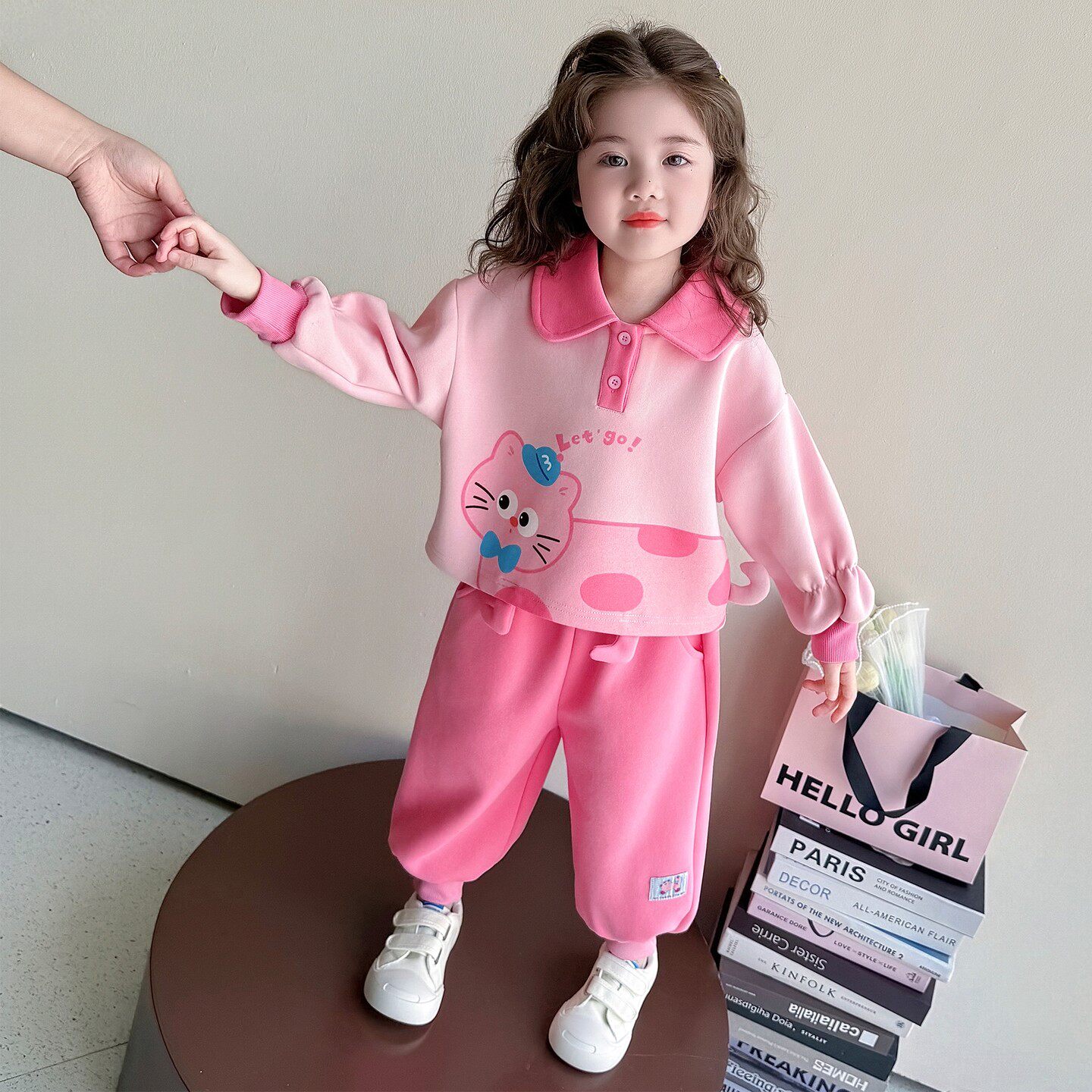 洋气polo套装两件套春季宝宝儿童领卫衣新款女春装女童2026巨好看