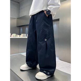 男童工装裤长裤春秋款2026新款大童男孩裤子儿童直筒休闲春装裤子