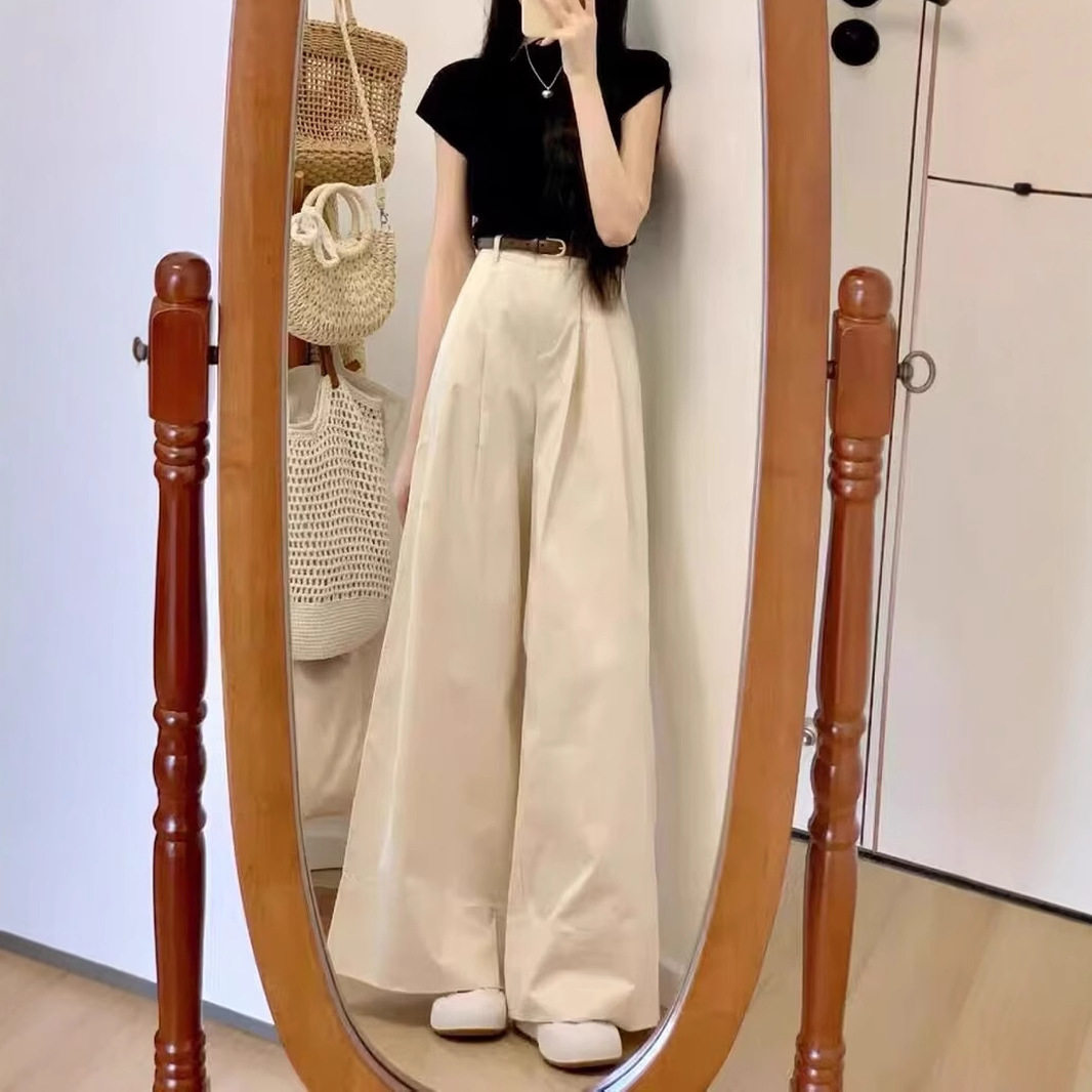 小个子夏天穿搭一整套今年流行时尚休闲阔腿裤子两件套装夏季女装