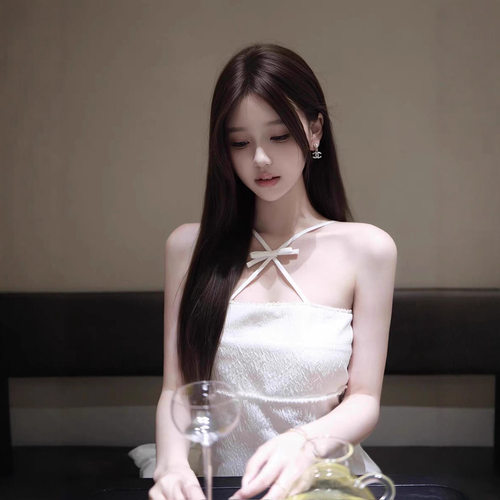 TZ7081性感露背蝴蝶结挂脖连衣裙女千金名媛生日宴会包臀短裙子