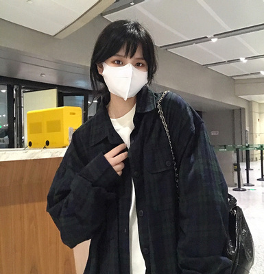 meregu自制复古风棉质格子衬衫