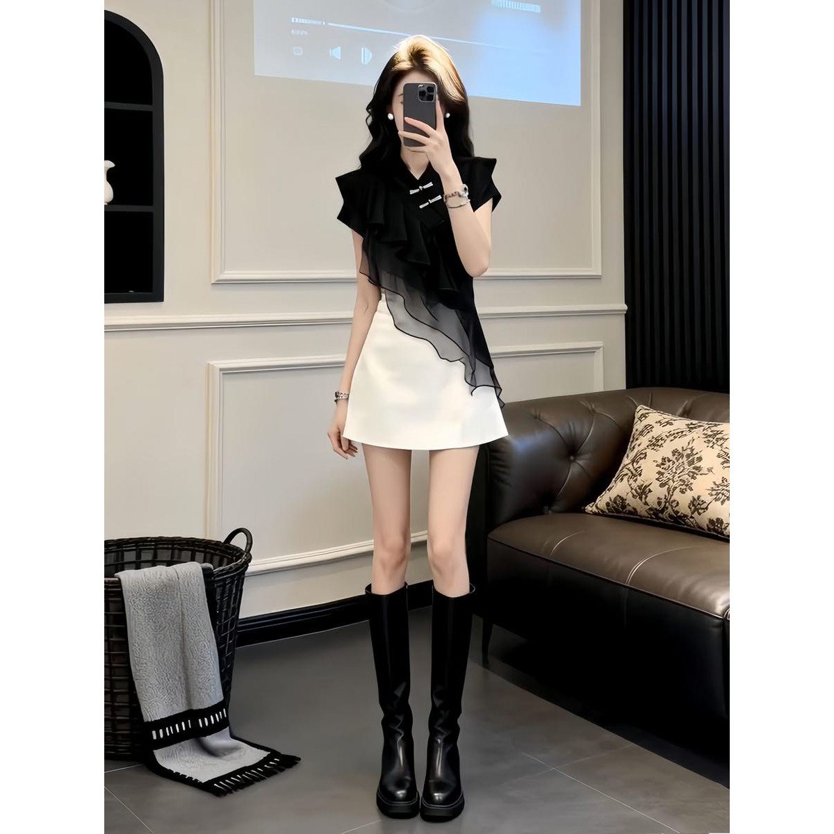 2026巨好看新中式国风连衣裙女夏季今年流行漂亮小个子假两件裙子