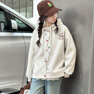 岁上衣女童春秋季大童卫衣洋气春装儿童新款12开衫2026时髦外套装