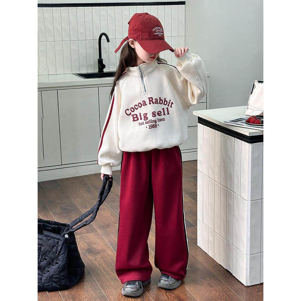 中大童2026长袖潮新款卫衣休闲套装阔腿裤洋气两件套女童春款韩版
