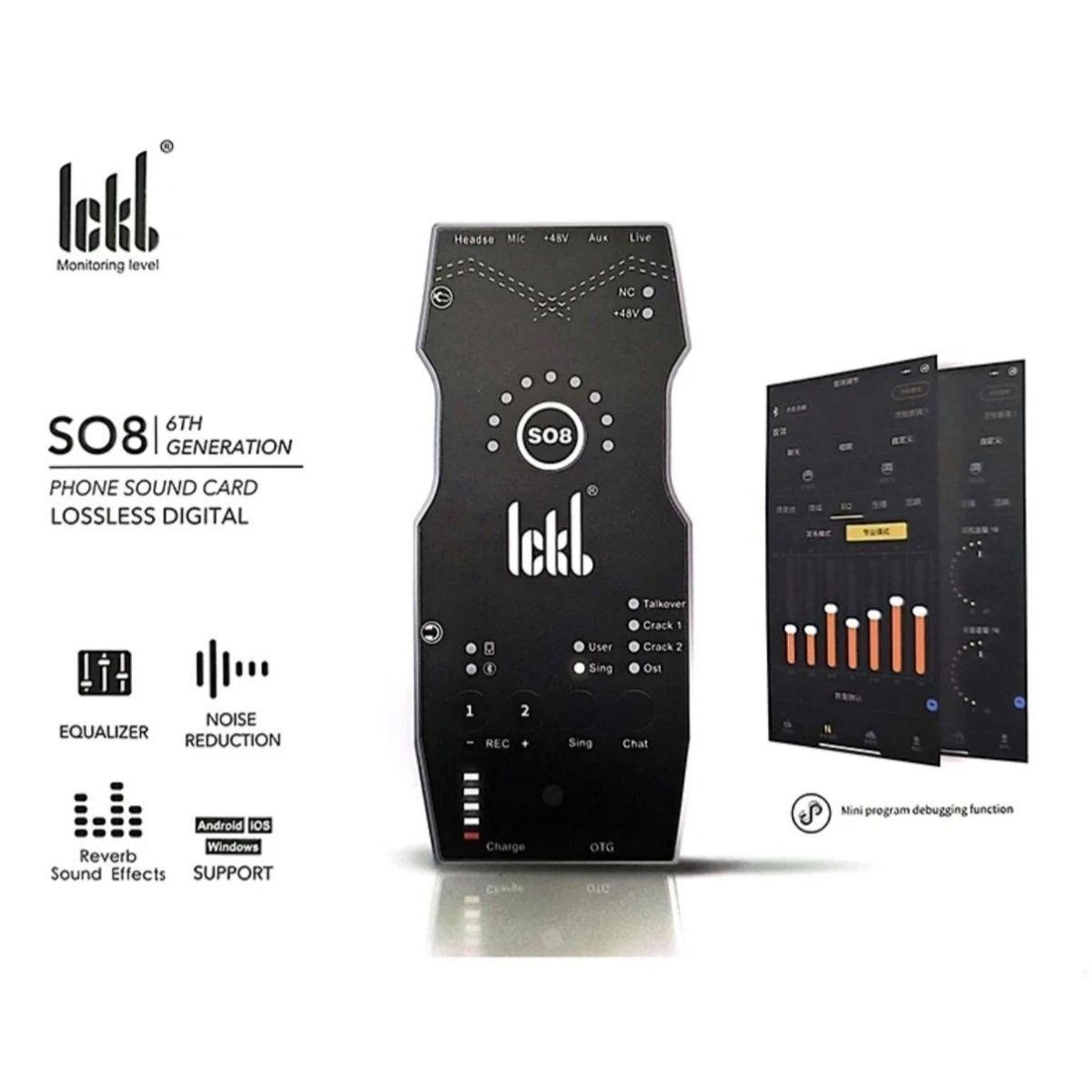ickb so8第六代手机声卡直播专用唱歌设备全套户外麦克风网红套装