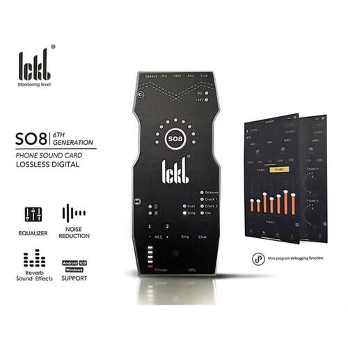 ickb so8第六代手机声卡直播专用唱歌设备全套户外麦克风网红套装