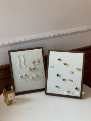 木质首饰展示摆台饰品手镯陈列道具珠宝托盘耳环项链手耳饰展示架