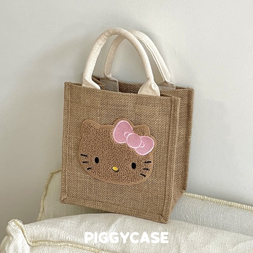 可爱kitty麻布袋通勤包