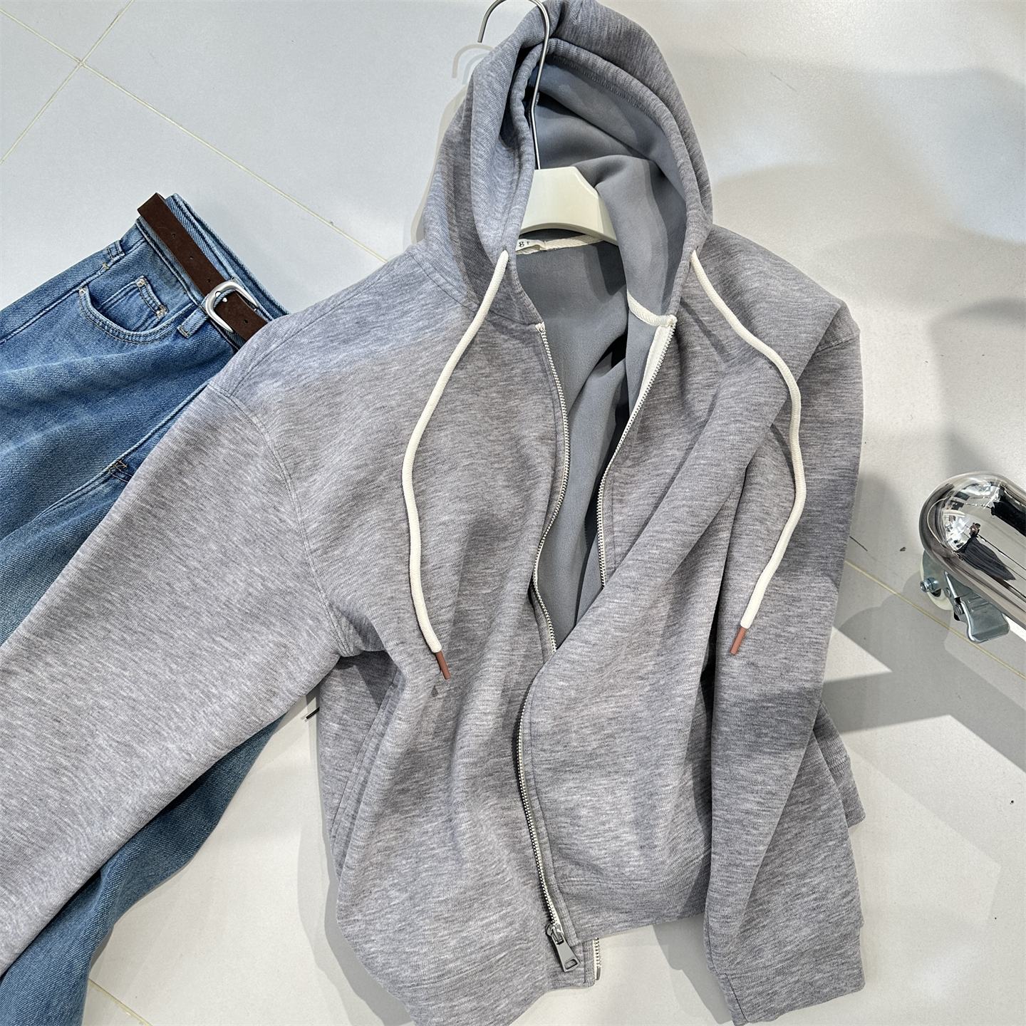 咖色加绒连帽卫衣女秋冬季宽松慵懒舒适百搭休闲加厚帽衫外套上衣