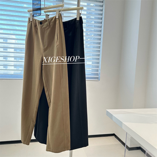 长裤 设计感宽松直筒弯刀裤 显瘦气质 女早秋新款 日常百搭通勤休闲裤
