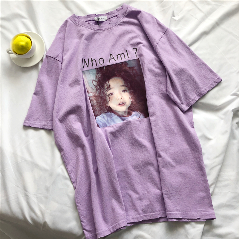 ÏÂÌåʧ×Ùº«¹úulzzang¾í·¢Å®º¢Ó¡»¨TÐô×ÏÉ«¿íËÉÕÚÆ¨¹É´óÂëÔ²ÁìÉÏÒÂ