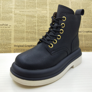 撤柜清仓真皮头层牛皮厚底休闲马丁靴圆头切尔西英伦风透气男靴子