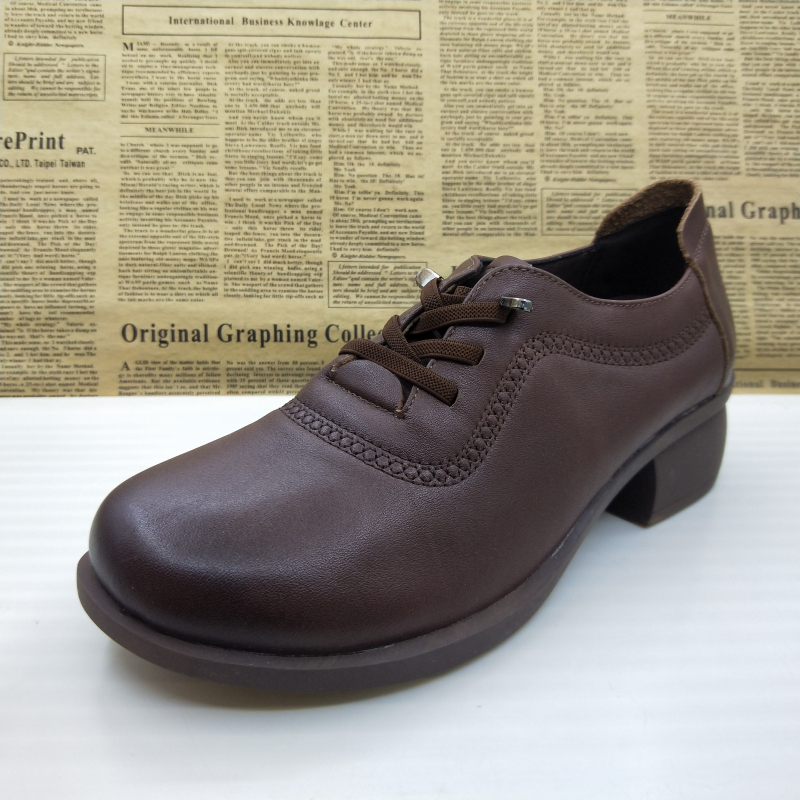 40码孤品真皮头层牛皮粗跟中跟软底一脚蹬工作鞋百搭防滑时尚女鞋