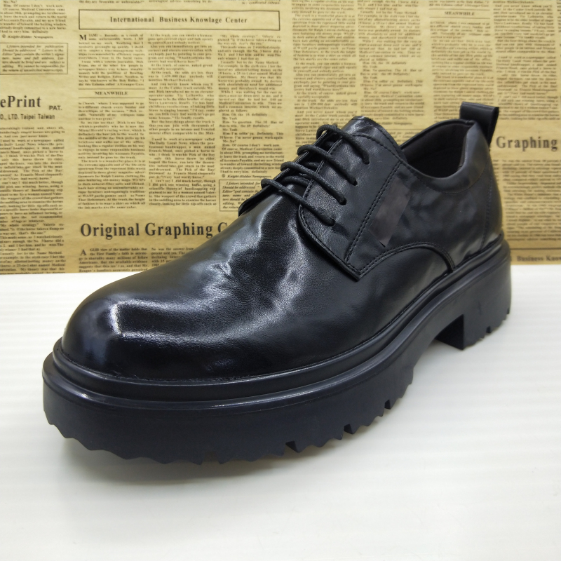 透气圆头德比鞋透气商务男鞋