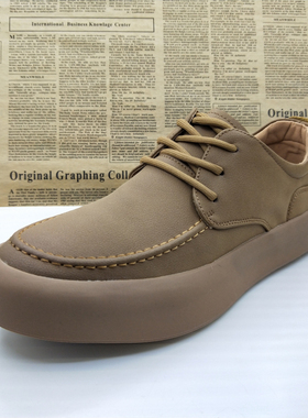 撤柜清仓休闲板鞋真皮里外全皮透气防滑百搭圆头黄色潮流学生男鞋