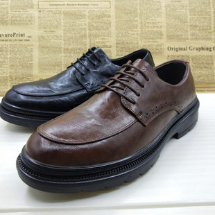 撤柜真皮里外全皮手工上线商务正装英伦德比鞋透气防滑通勤男皮鞋