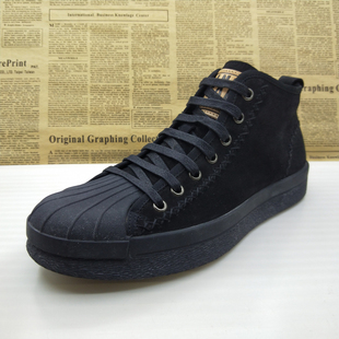 撤柜清仓真皮反绒牛皮高帮休闲板鞋 防滑透气贝壳头帅气马丁靴男靴