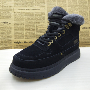 撤柜真皮头层反绒牛皮加绒厚绒防滑透气软底百搭工装靴秋冬季男靴