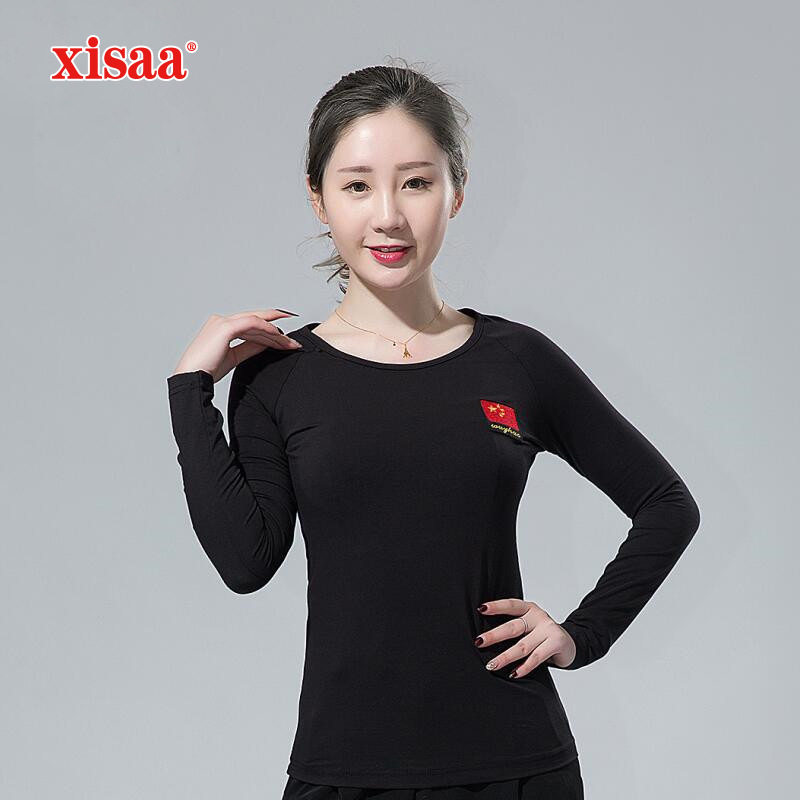 新款女士拉丁舞蹈服圆领国旗标长袖上衣国标摩登舞练功服秋冬款女|ruв категории Женская одежда, костюм/национальная одежда/театр костюм, национальная одежда/этап погрузки - от Buy2taobao.com для оказания профессиональной услуги покупки агента Taobao