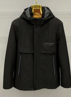 真皮真毛獭兔内胆可拆卸派克服男