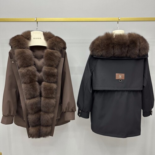 新款羽绒服女款皮草外套狐狸毛领