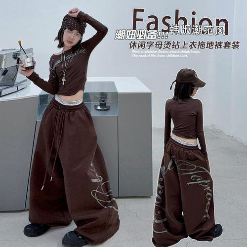 服演出服爵士舞秋冬露肚脐女孩服装儿童款舞蹈大女童嘻哈上衣街舞