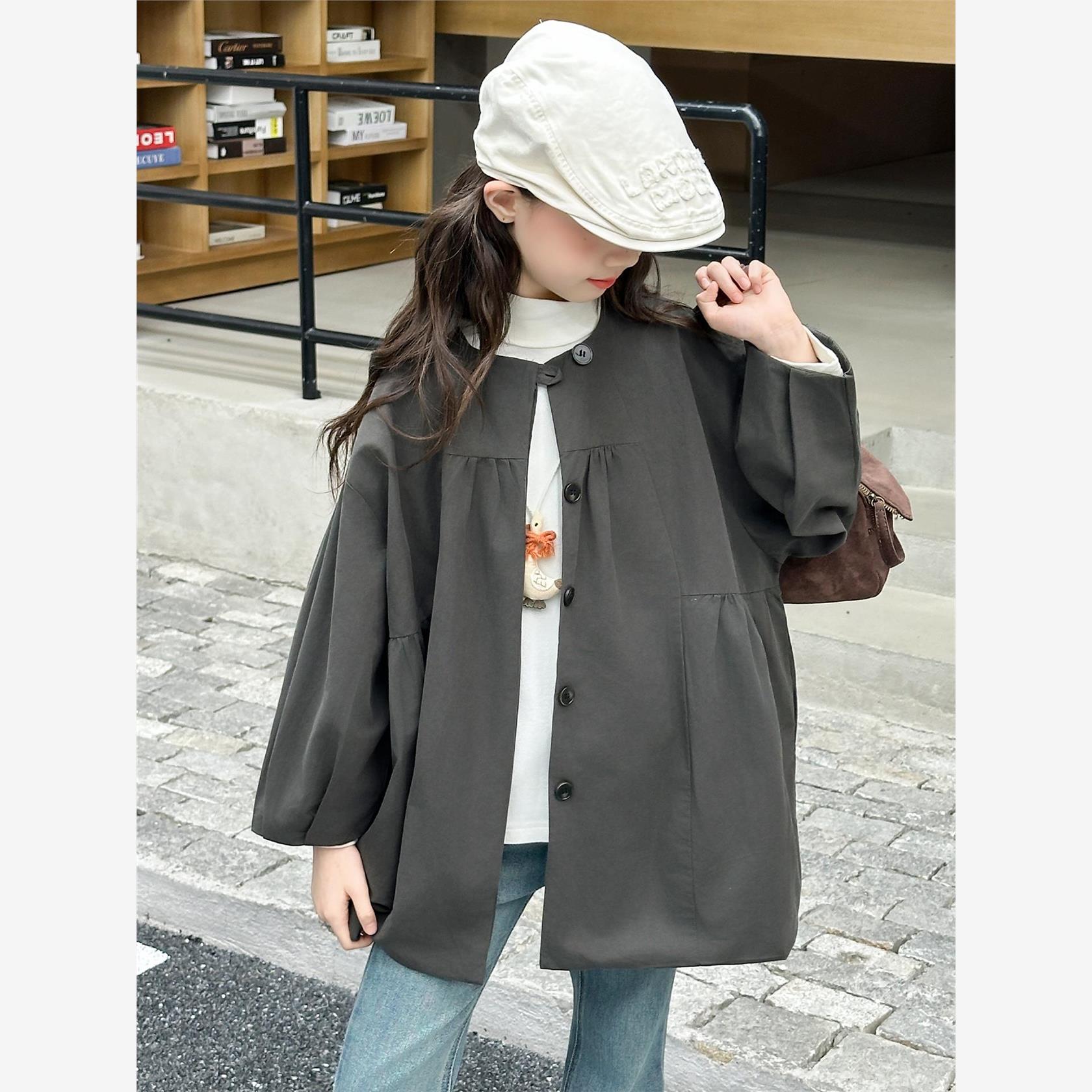 外套女款秋装女童2025新款女大童春秋洋气时髦夹克衫儿童薄款秋季