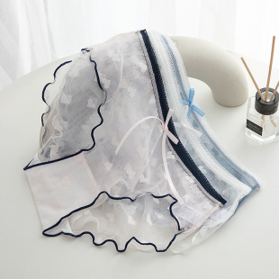 透气少女内裤 ****女士中腰日系内裤 女爱心蕾丝纯棉内裆性感薄款