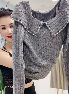 2025秋季新款娃娃领t恤女时尚百搭气质潮流显瘦套头长袖打底衫
