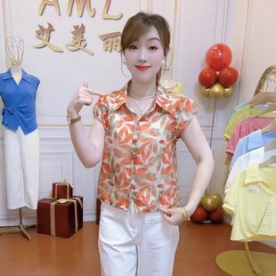 衬衫女夏2025新款夏季时尚短袖薄款轻奢高级感今年流行的女装上衣