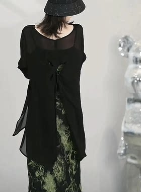 新中式国风防晒衣女士2025春夏新款圆领宽松复古气质法式上衣T恤