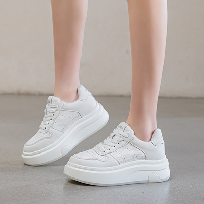 6cm鞋2026春新款韩版百搭时尚松糕鞋透气防滑厚底小白鞋女鞋