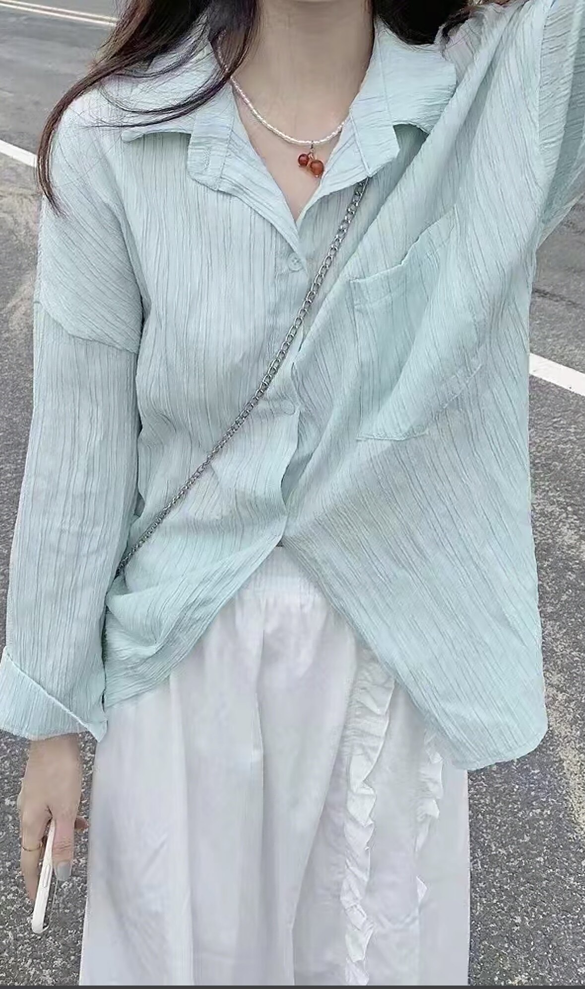 复古港味防晒衬衣女早春法式宽松设计感小众慵懒风洋气开衫薄外套