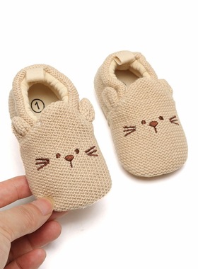 2020年卡通0-1岁婴幼儿鞋子新生婴儿不掉鞋编织毛线鞋宝宝步前鞋