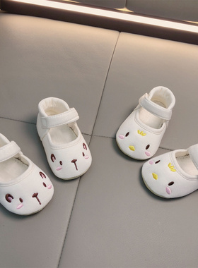 春秋婴儿宝宝室内学步鞋0-1岁软底防滑棉布鞋3-6-6-12个月不掉鞋