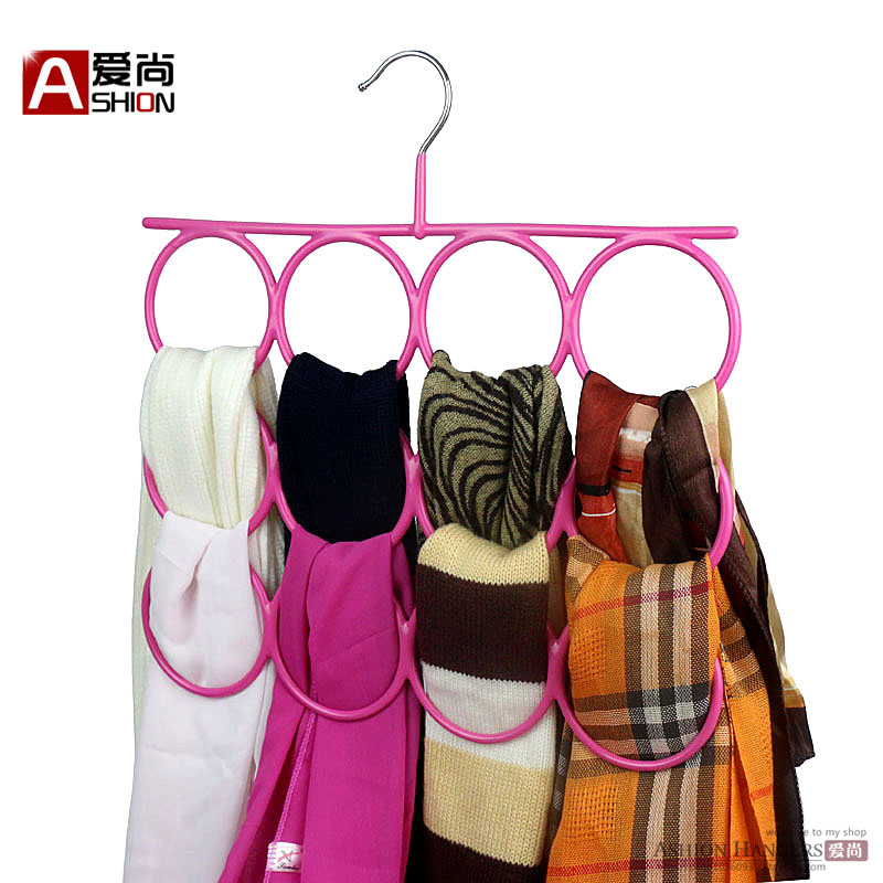 爱尚浸塑防滑无痕不勾丝围巾架丝巾架打底裤袜领带架衣柜收纳衣架
