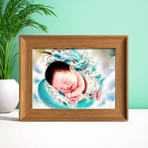 龙宝宝手工定制胎毛画diy纪念品