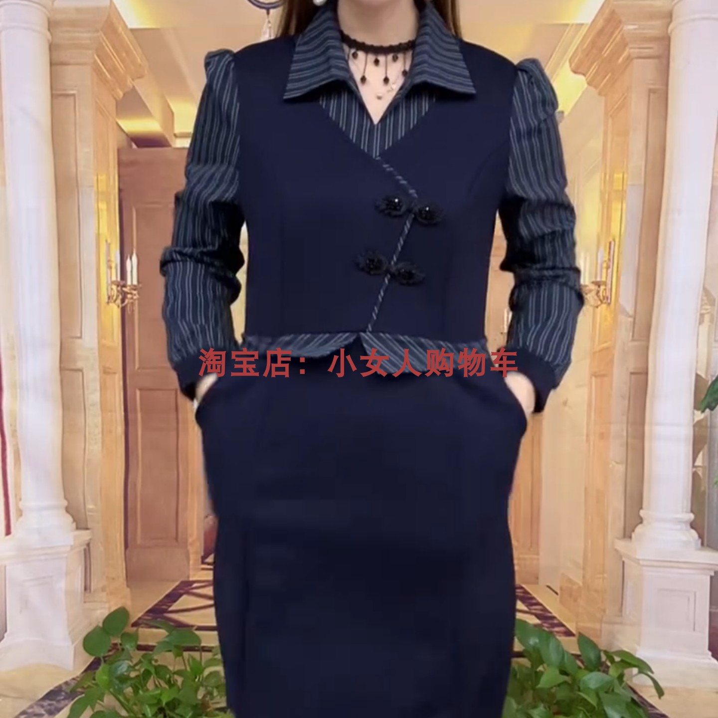 休闲气质百搭减龄中年连衣裙