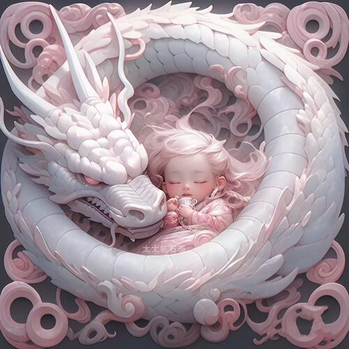 新款DIY方钻满钻钻石画贴钻印花十字绣带钻套件白龙小baby砖石画