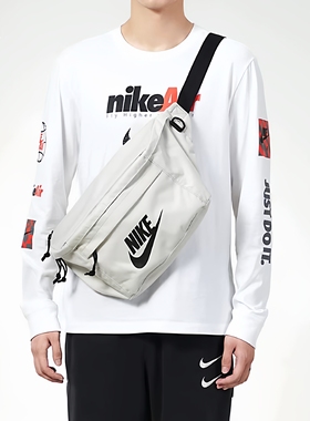 耐克时尚百搭便携式单肩包斜挎包男女同款黑色BA5751-072