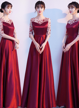 大合唱演出服女长裙学生合唱团红歌朗诵主持指挥比赛合唱成人礼服