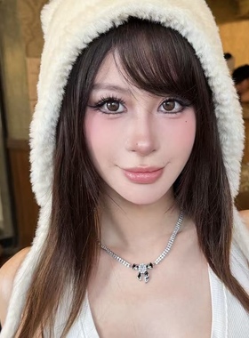 水钻蝴蝶结项链女复古气质