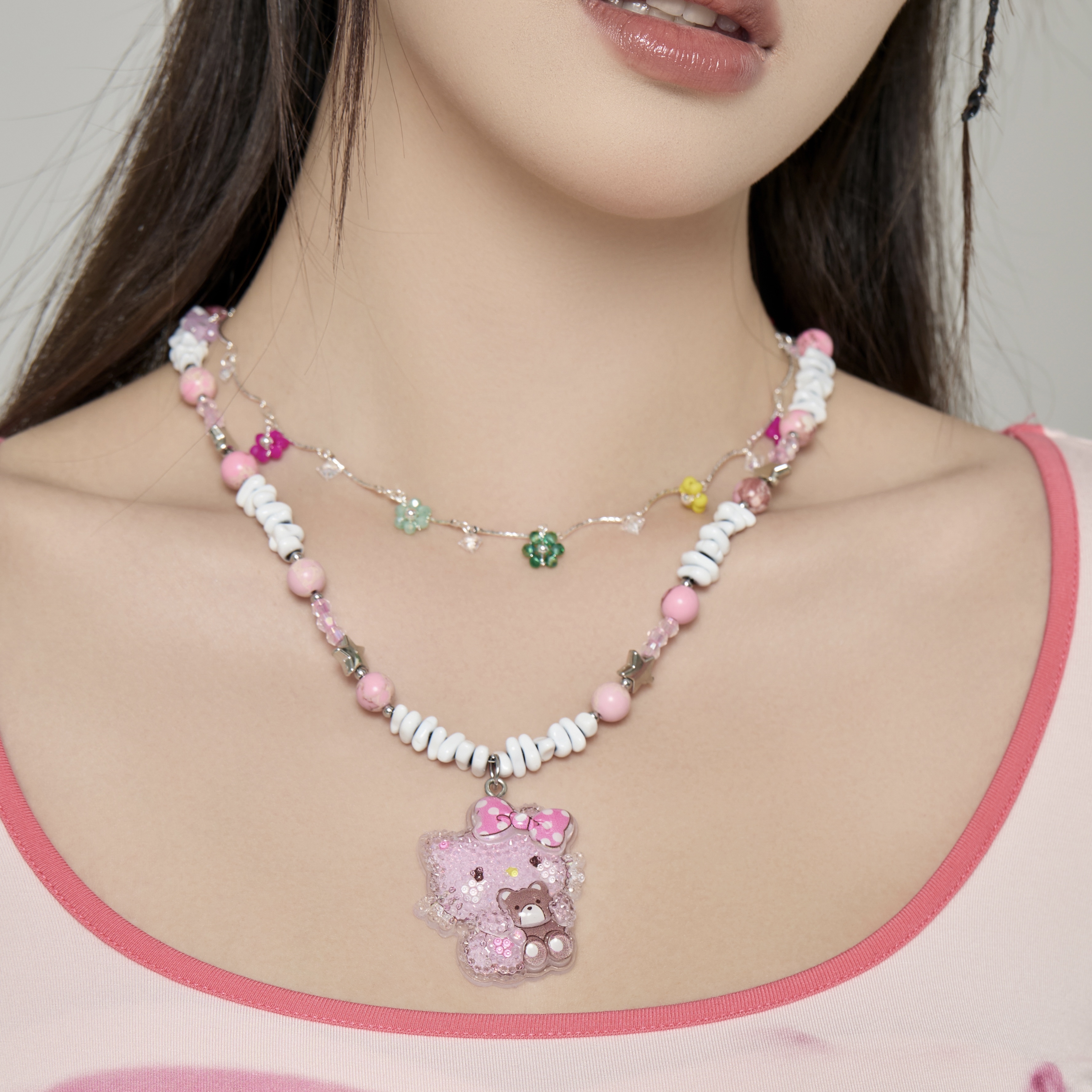 Hellokitty猫锁骨链Y2K甜酷女孩