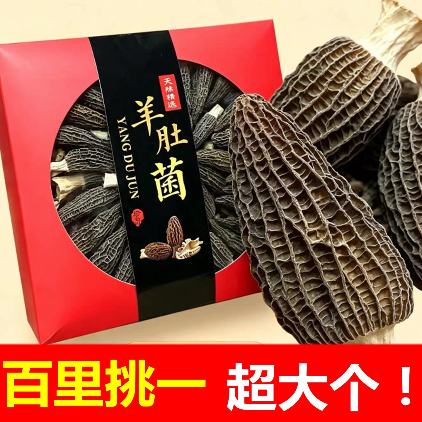9-12公分大号羊肚菌干货礼盒装