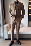 秋冬韩版修身小西装两粒扣西服套装三件套咖啡A445-SJT3611B-P250，男装西服，电商A445
